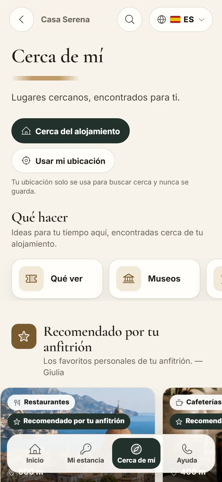 MAXORI Guest Guide en el móvil: Alrededor, con lugares recomendados por el anfitrión