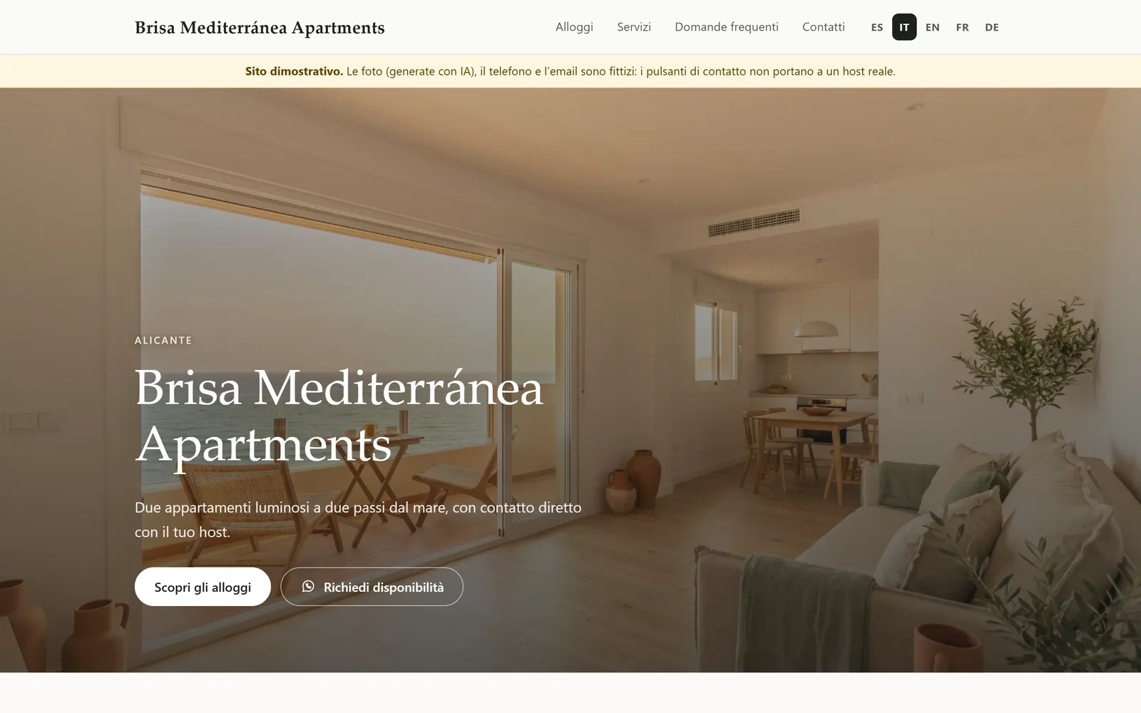 Kit Sito Web per Affitti Vacanza