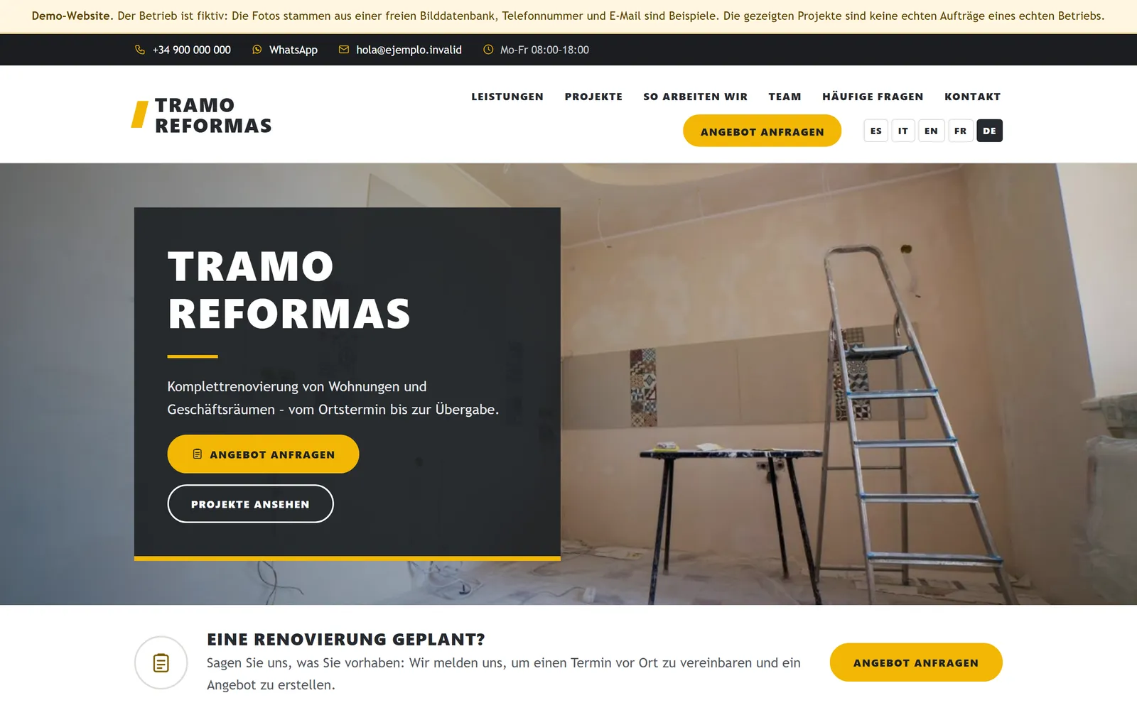 Website-Kit für Renovierungsbetriebe