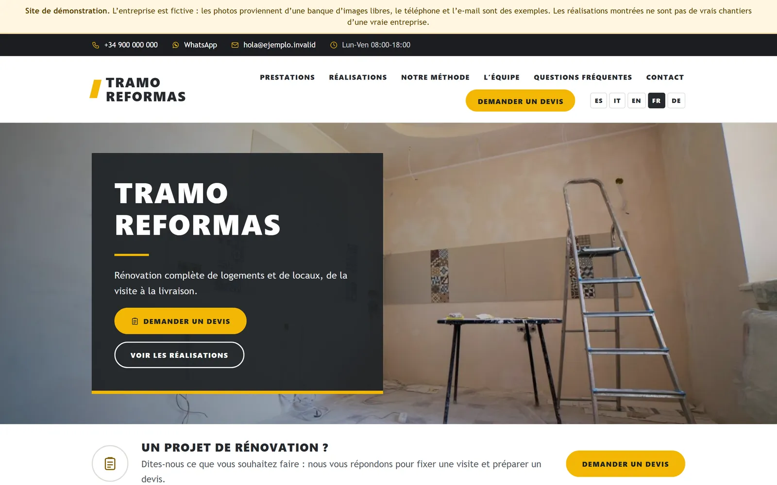 Kit Site Web pour Entreprises de Rénovation