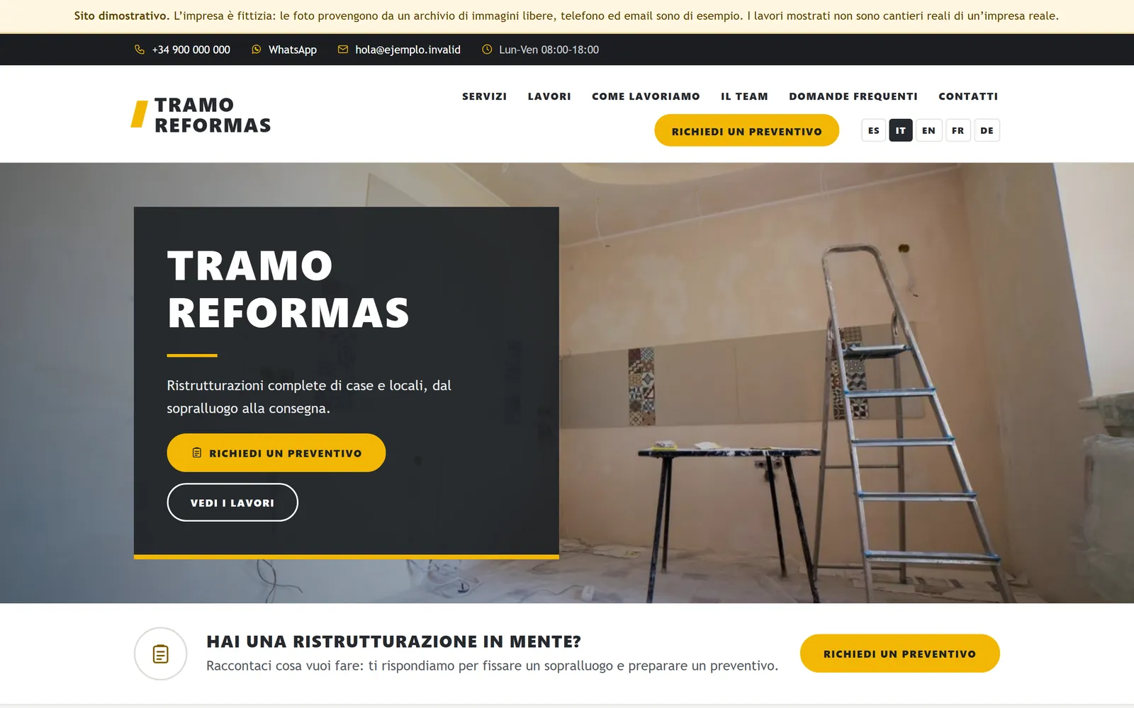 Kit Sito Web per Imprese Edili