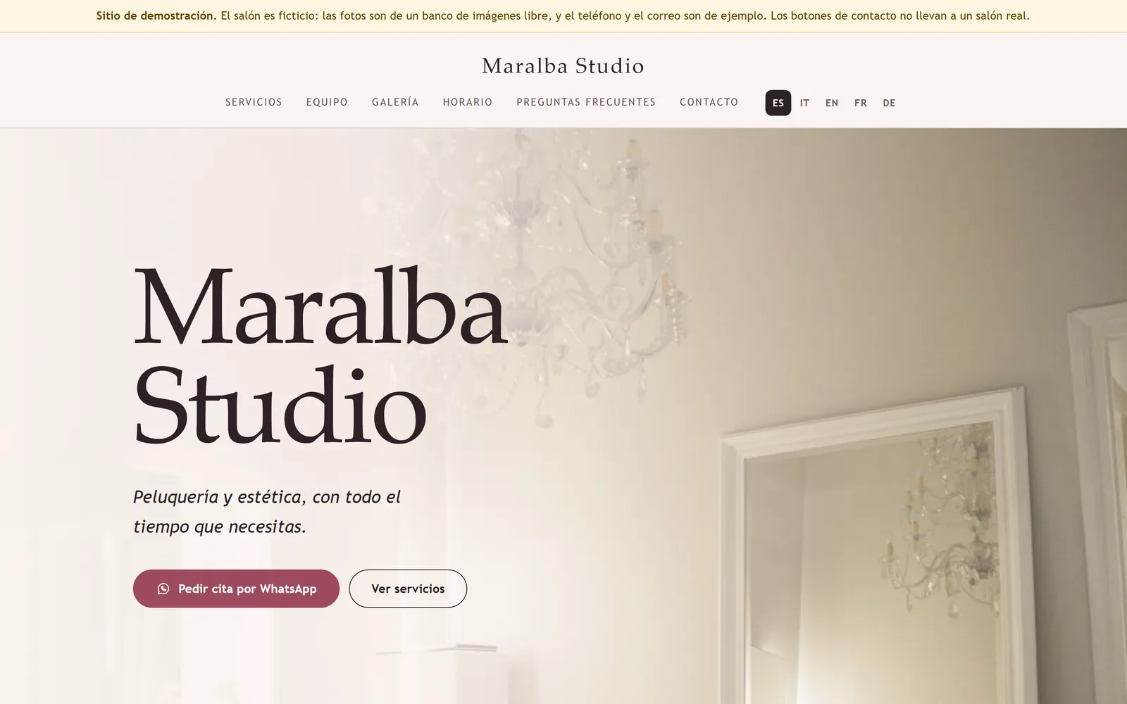 Kit de Sitio Web para Peluquerías y Salones de Belleza